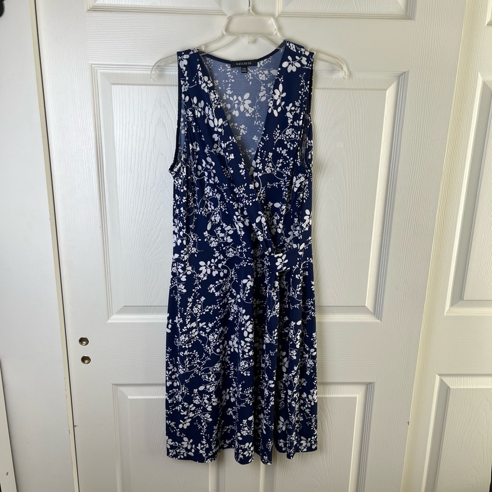 Floral Navy and White Dress
